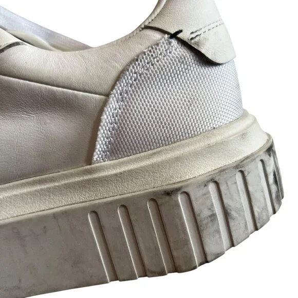 adidas Olivia LeBlanc Sleek sneakers white black coated canvas size 9.5 platform - Picture 12 of 15